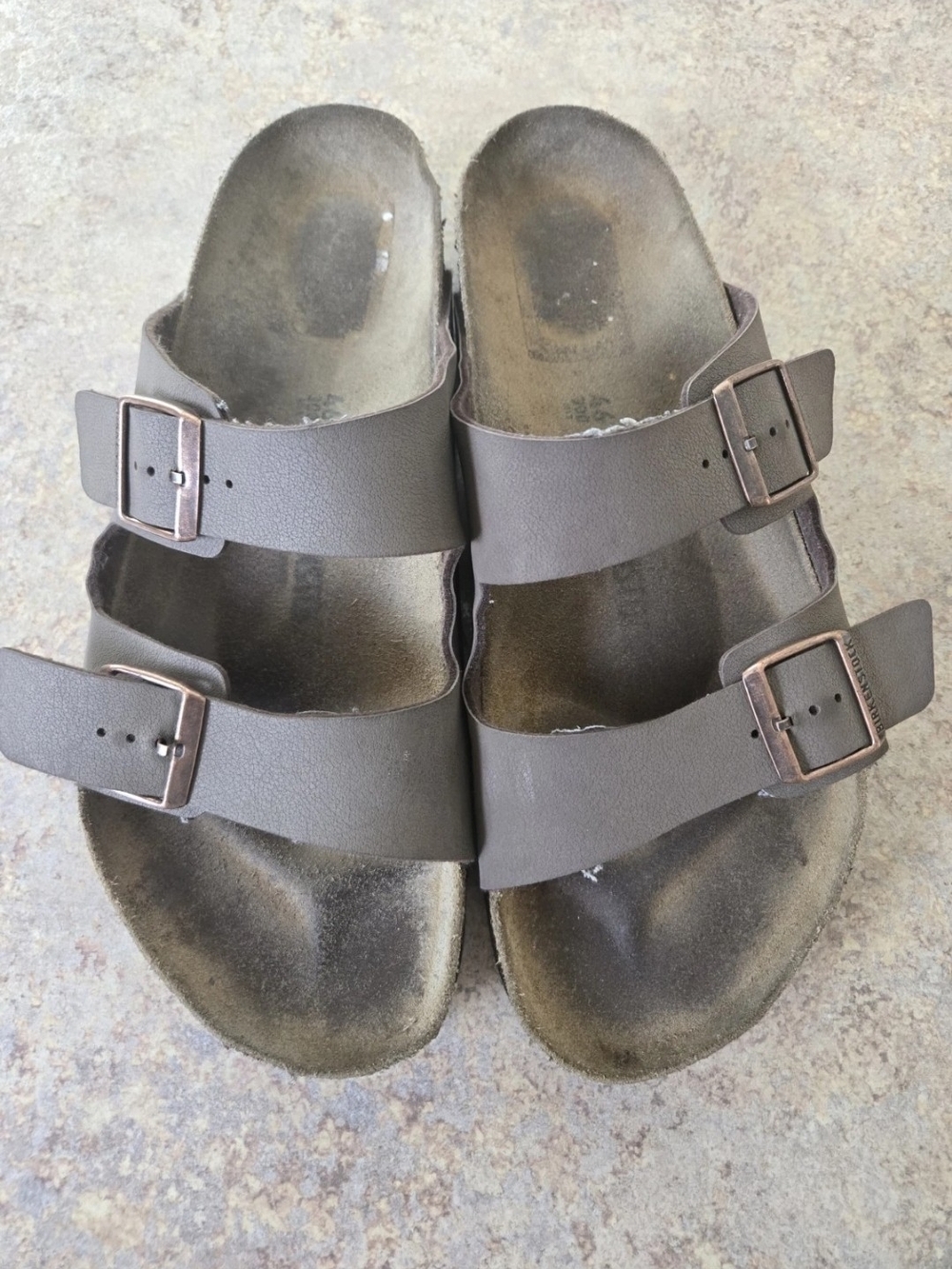 Birkenstock Arizona Mens 46 Sandals Brown Heavy Wear As-Is Repair Work Shoes